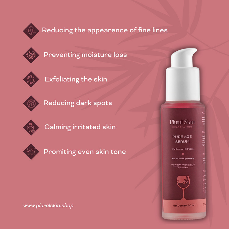 Pure Age Serum with Hyaluronic Acid and Red Wine Extract (50 ml)