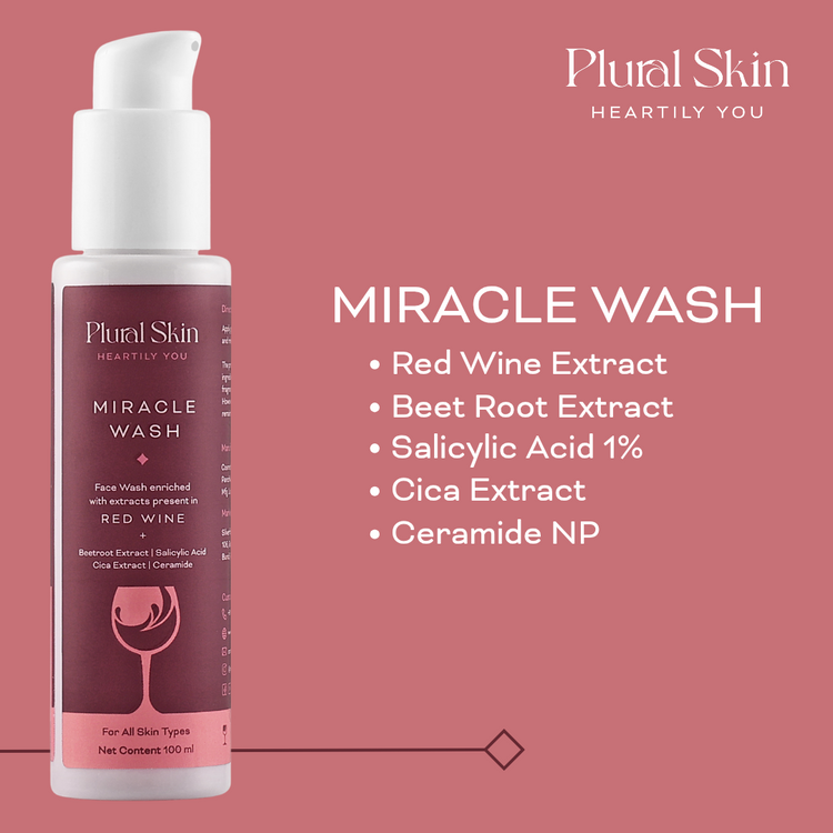 Red Wine Skincare Ritual - Pack of Miracle Wash, Pure Age Serum  and Renewal Night Sheild Gel